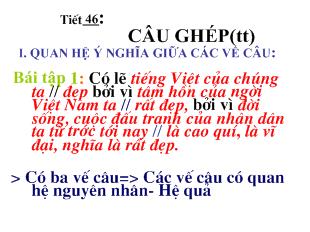Bài giảng Tiết 46: câu ghép(tiếp theo)
