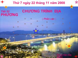 Bài giảng tiết 52: Chương trình địa phương (phần văn)