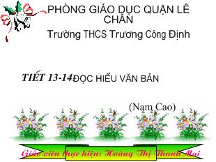 Bài giảng Tiết 13- 14: Đọc hiểu văn bản- Lão Hạc