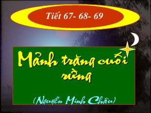 Bài giảng Tiết 67-68-69:Mảnh trăng cuối rừng ( Nguyễn Minh Châu)