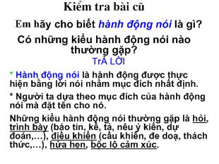 Bài giảng Tiết 98- Hành động nói ( tiếp theo)