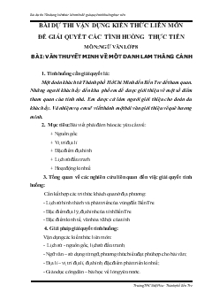Bài dự thi vận dụng kiến thức liên môn để giải quyết các tình huống thực tiễn