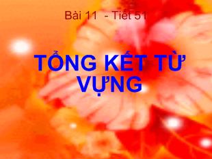 Bài giảng bài 11 - Tiết 51: Tổng kết từ vựng