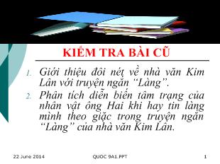Bài giảng Bài 14, tiết 66, 67- lặng lẽ sapa (nguyễn thành long)