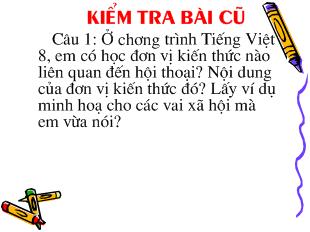 Bài giảng Bài 1- Tuần 1 Tiết 3: Các phương châm hội thoại