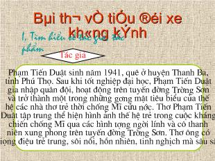 Bài giảng Bài thơ về tiểu đội xe không kính