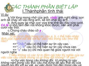 Bài giảng Các thành phần biệt lập