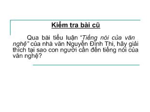 Bài giảng Chuẩn bị hành trang vào thế kỉ mới