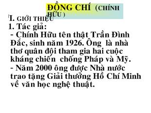 Bài giảng Đồng chí (Chính Hữu )