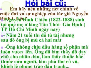 Bài giảng Lục vân tiên cứu kiều Nguyệt Nga