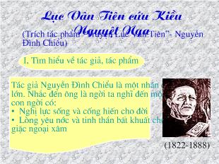 Bài giảng Lục Vân Tiên cứu Kiều Nguyệt Nga (Trích tác phẩm “Truyện Lục Vân Tiên”- Nguyễn Đình Chiểu)