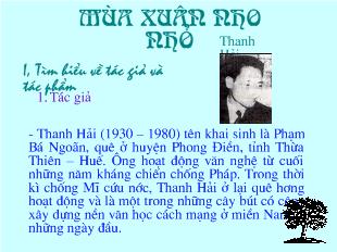 Bài giảng Mùa xuân nho nhỏ