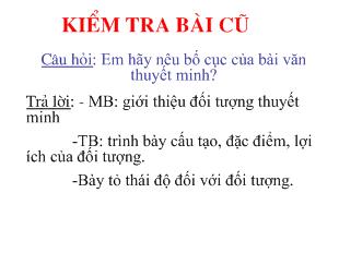 Bài giảng ngữ văn: Tiết 61- Thuyết minh về một thể loại văn học