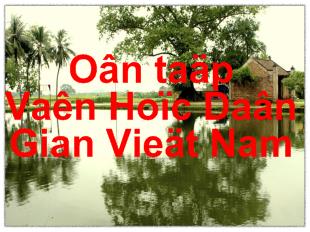 Bài giảng Ôn tập Văn Học Dân Gian Việt Nam