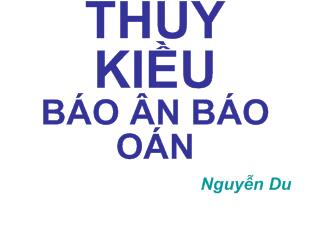 Bài giảng Thuý kiều báo ân báo oán