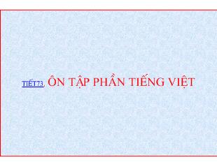 Bài giảng tiếng việt Tiết 73- Ôn tập phần tiếng việt