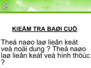 Bài giảng Tiết 110- Liên kết câu và liên kết đoạn văn ( luyện tập )