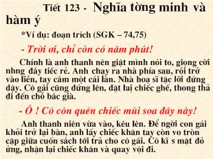 Bài giảng Tiết 123 - Nghĩa tường minh và hàm ý