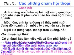 Bài giảng Tiết 13-  Các phương châm hội thoại (tiếp theo)