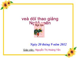 Bài giảng Tiết 29 – Tiếng Việt – THUẬT NGỮ