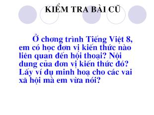 Bài giảng Tiết 2: Các phương châm hội thoại