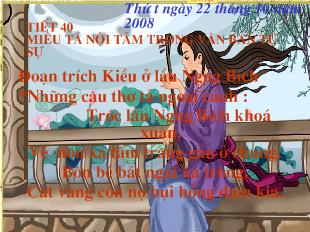 Bài giảng Tiết 40- Miêu tả nội tâm trong văn bản tự sự