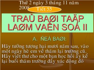 Bài giảng Tiết 55- Trả bài tập làm văn số II