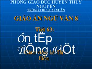 Bài giảng Tiết 63: Ôn tập Tiếng Việt