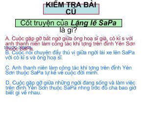 Bài giảng Tiết 67: Lặng lẽ SaPa Nguyễn Thành Long