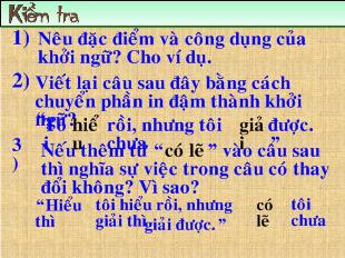 Bài giảng Tiết 98 tiếng việt: Các thành phần biệt lập