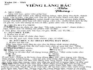 Bài giảng Tuần 24 – Tiết 117 Viếng lăng bác - Viễn Phương