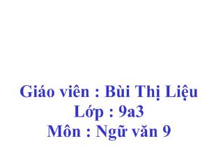 Bài giảng Tuần : Tiết 29 – Tiếng Việt THUẬT NGỮ