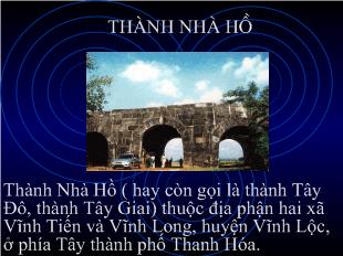 Bài thuyết trình Thành nhà Hồ