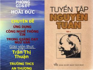 Chuyên đề Ứng dụng công nghệ thông tin trong giảng dạy ngữ văn