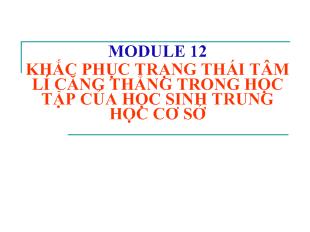 Đề tài Khắc phục trạng thái tâm lí căng thẳng trong học tập của học sinh trung học cơ sở