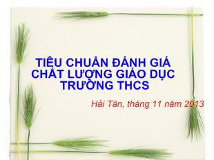 Đề tài Tiêu chuẩn đánh giá chất lượng giáo dục trường trung học cơ sở