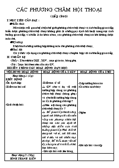 Giáo án Ngữ văn tiết 13- Các phương châm hội thoại (tiếp theo)