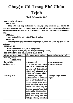Giáo án Ngữ văn tiết 22- Chuyện cũ trong phủ chúa trịnh (trích vũ trung tùy bút)