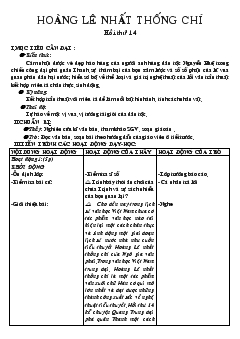 Giáo án Ngữ văn tiết 23,24- Hoàng lê nhất thống chí hồi thứ 14
