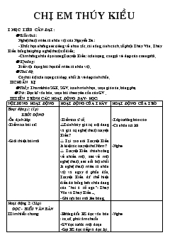 Giáo án Ngữ văn tiết 27- Chị em Thúy Kiều