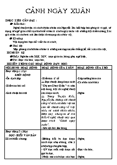 Giáo án Ngữ văn tiết 28- Cảnh ngày xuân