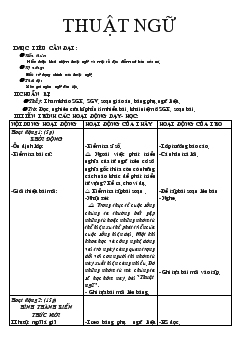 Giáo án Ngữ văn tiết 29- Thuật ngữ