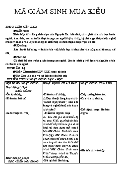 Giáo án Ngữ văn tiết 36,37-Mã giám sinh mua kiều