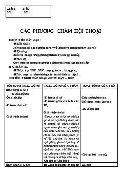 Giáo án Ngữ văn tiết 3- Các phương châm hội thoại