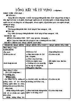 Giáo án Ngữ văn tiết 44- Tổng kết về từ vựng ( tiếp theo )