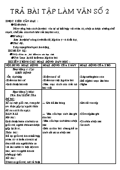 Giáo án Ngữ văn tiết 45- Trả bài tập làm văn số 2