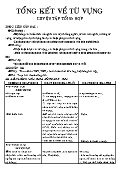 Giáo án Ngữ văn tiết 59- Tổng kết về từ vựng luyện tập tổng hợp