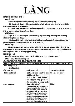 Giáo án Ngữ văn tiết 61,62- Làng