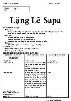 Giáo án Ngữ văn tiết 66,67- Lặng Lẽ Sapa