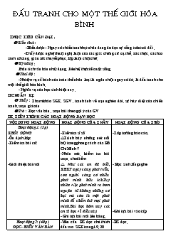Giáo án Ngữ văn tiết 6,7- Đấu tranh cho một thế giới hòa bình